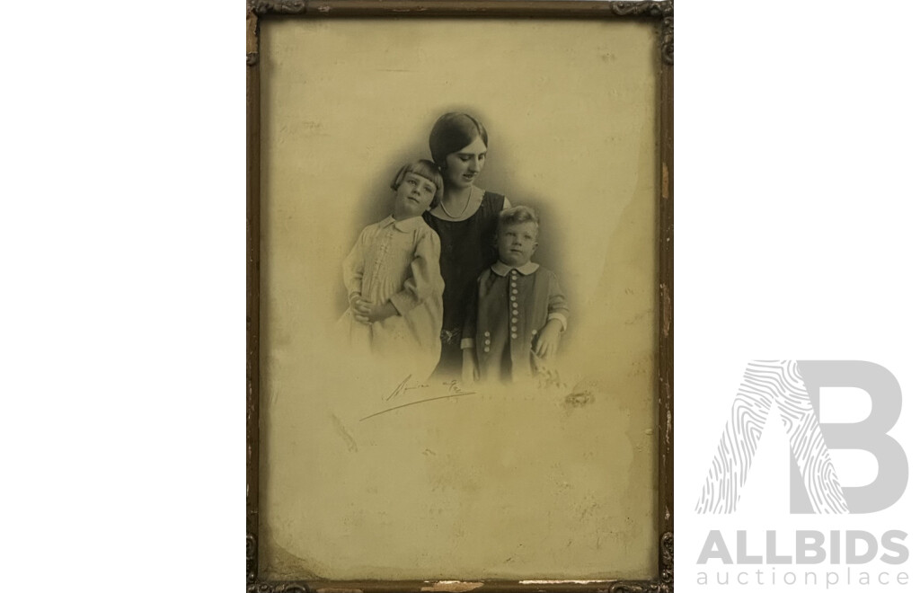 Wonderful Collection of Framed Vintage Photographs (c1920s), Includes Pair of Wedding Photographs, Three Girl Portraits, Mother and Children and Two Children, 36 x 26 cm (largest) (8)