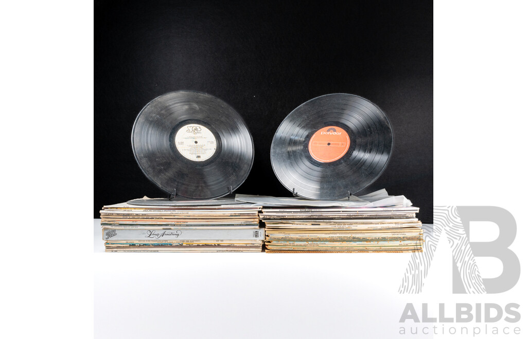Collection Approx 55 Vintage Vinyl LPs, Various Genres and Artists Including Elvis, Louis Armstrong Box Set, Simon & Garfunkel and More