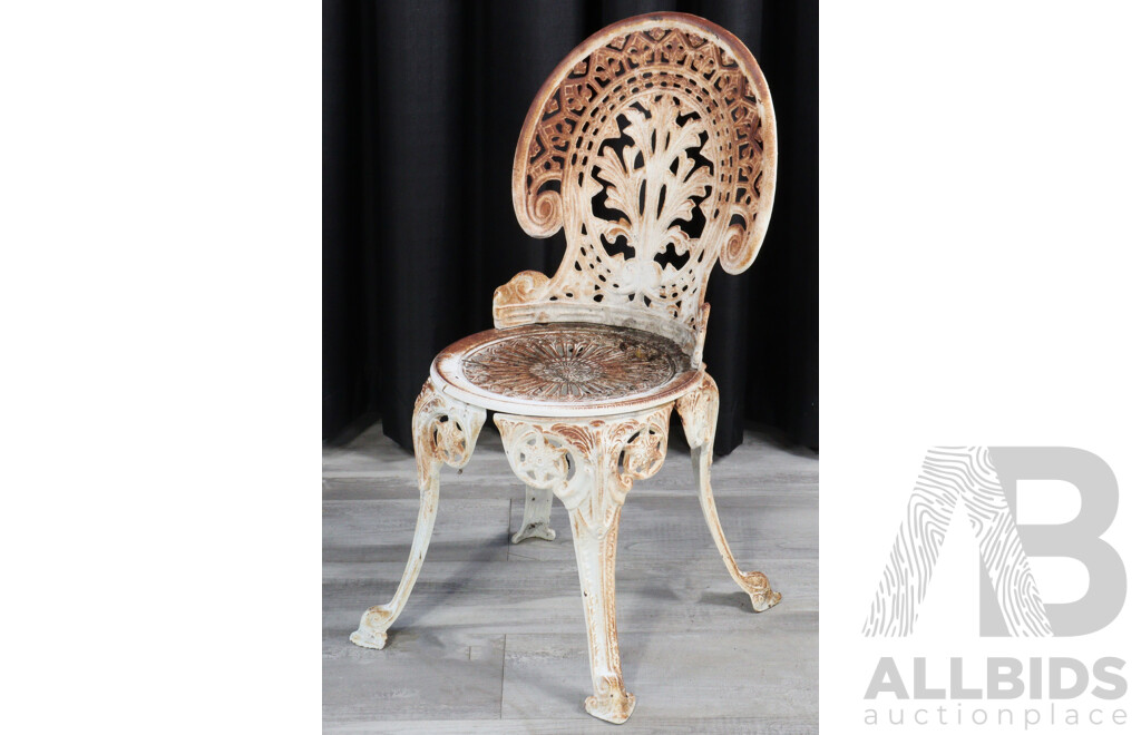 Three Piece Cast Alloy Outdoor Suite with Single Cast Iron Chair