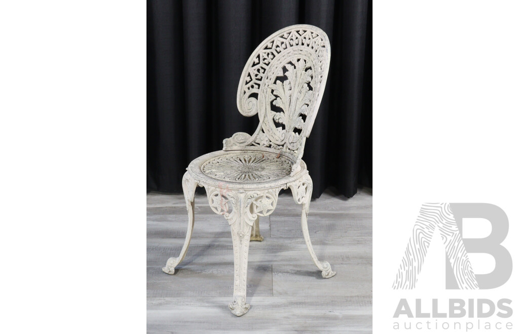 Three Piece Cast Alloy Outdoor Suite with Single Cast Iron Chair