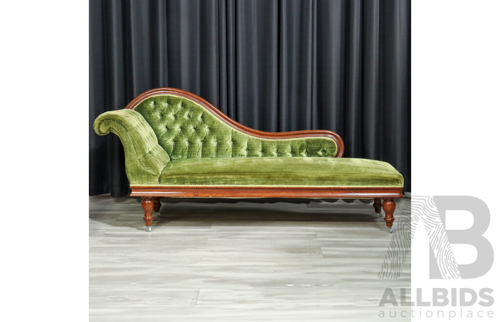 Victorian Mahogany Open Ended Chaise Lounge