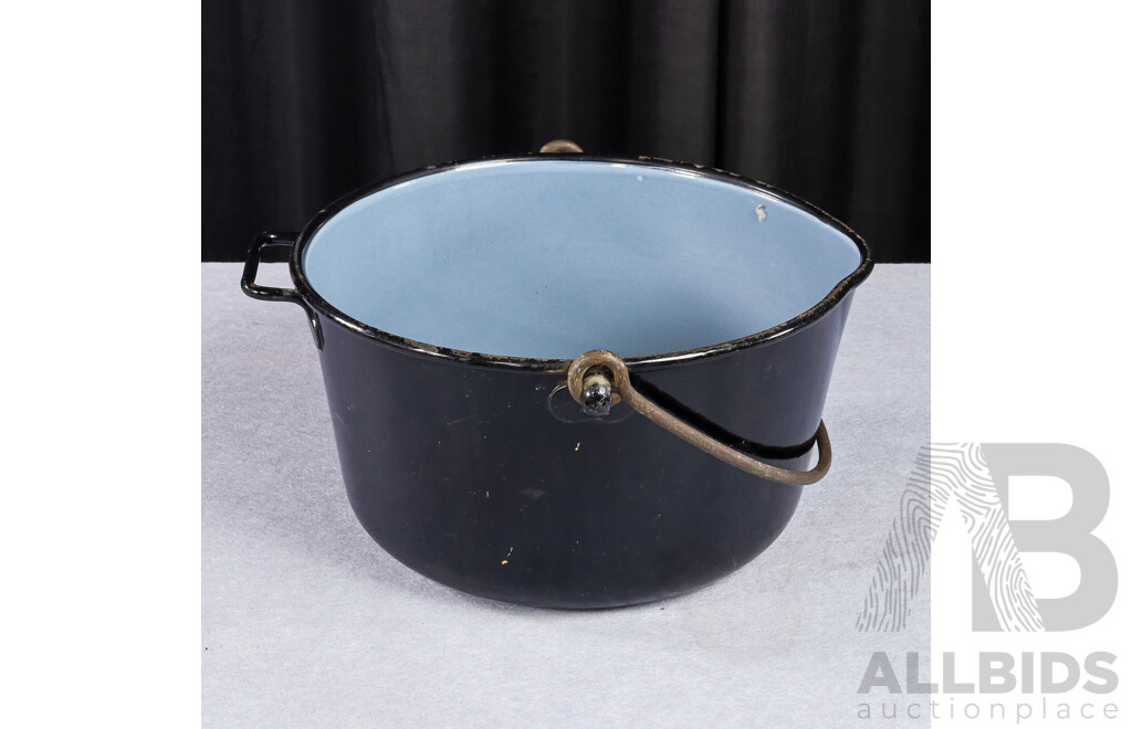 Vintage Enamel Camp Cooking Pot