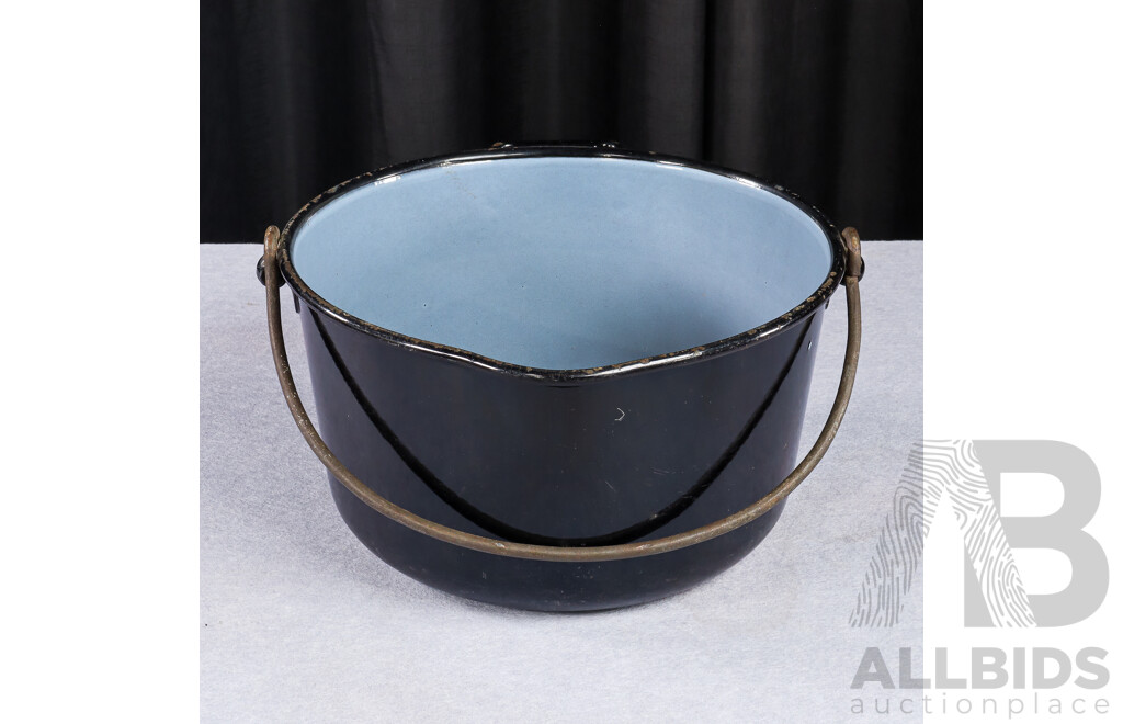 Vintage Enamel Camp Cooking Pot