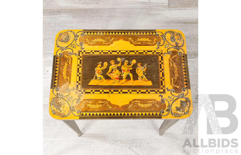 Elevated Inlaid Music Box with Fitted Interior