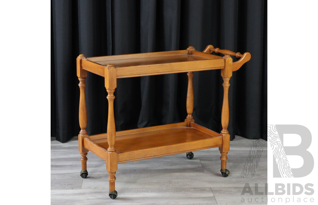 Maple Two Tier Drinks Trolley