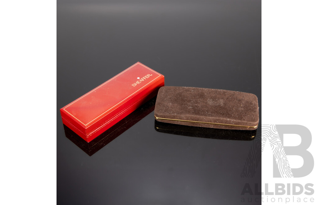 Sheaffer USA Gold Plated Retractable Pen and Another Sheaffer Retractable Pen Both in Original Cases