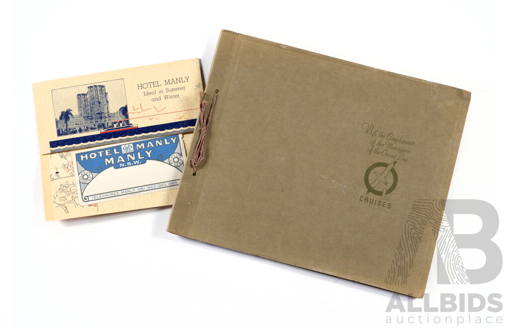 Interesting Vintage Scrap Album with Australian WWII War and Orient Line Cruise Ship Interest