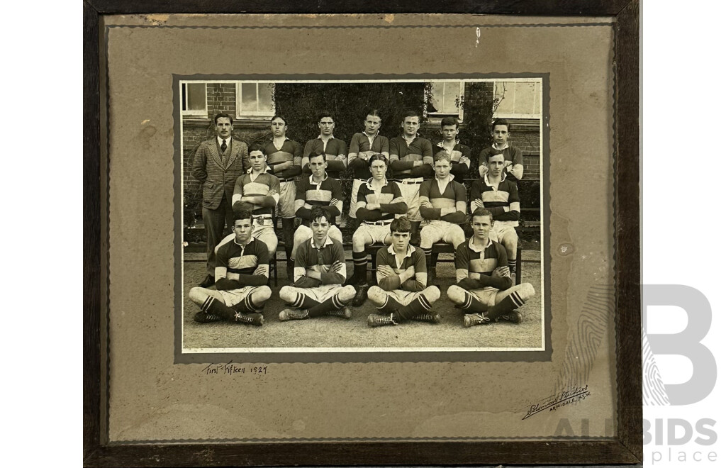 The Armidale School -Tyrell House, Shooting and Cricket Teams, (1927, '28 and '29), Vintage Photographs, Collection of Eight, 27 x 32 cm (frames) (8)