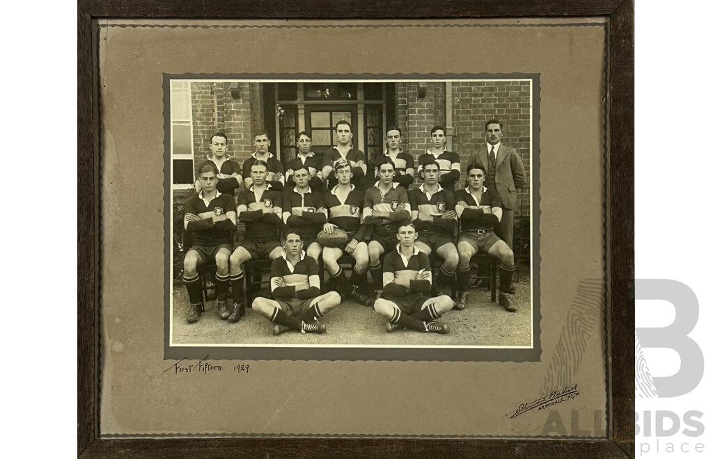 The Armidale School -Tyrell House, Shooting and Cricket Teams, (1927, '28 and '29), Vintage Photographs, Collection of Eight, 27 x 32 cm (frames) (8)