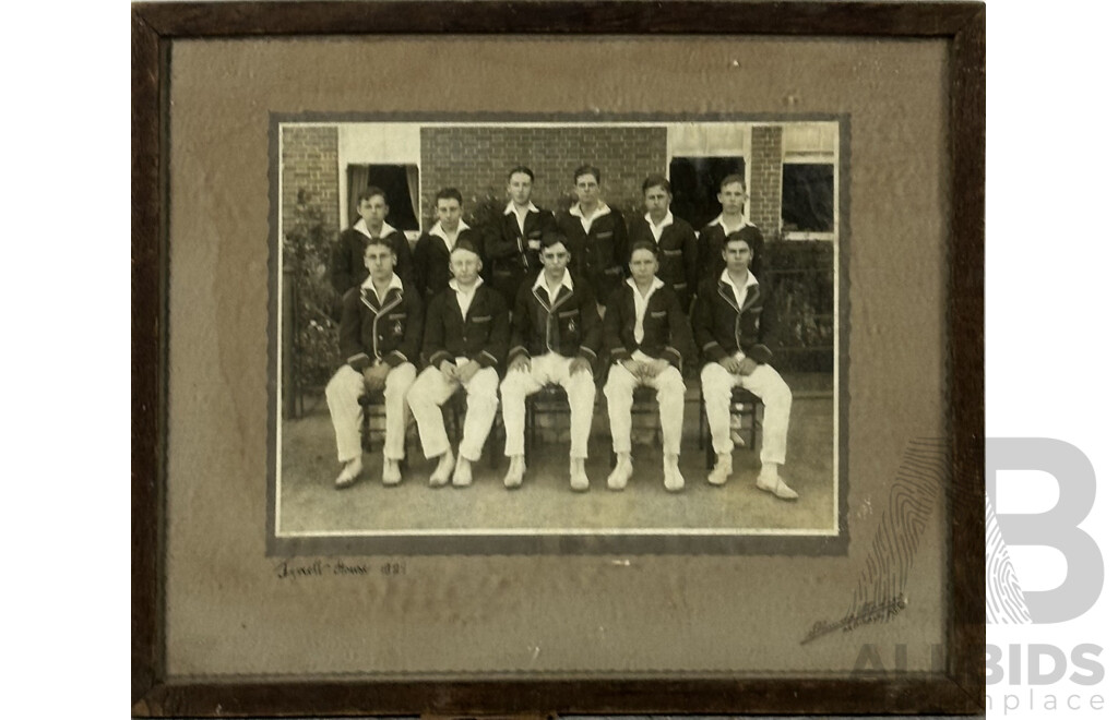 The Armidale School -Tyrell House, Shooting and Cricket Teams, (1927, '28 and '29), Vintage Photographs, Collection of Eight, 27 x 32 cm (frames) (8)