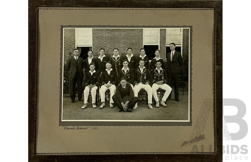 The Armidale School -Tyrell House, Shooting and Cricket Teams, (1927, '28 and '29), Vintage Photographs, Collection of Eight, 27 x 32 cm (frames) (8)