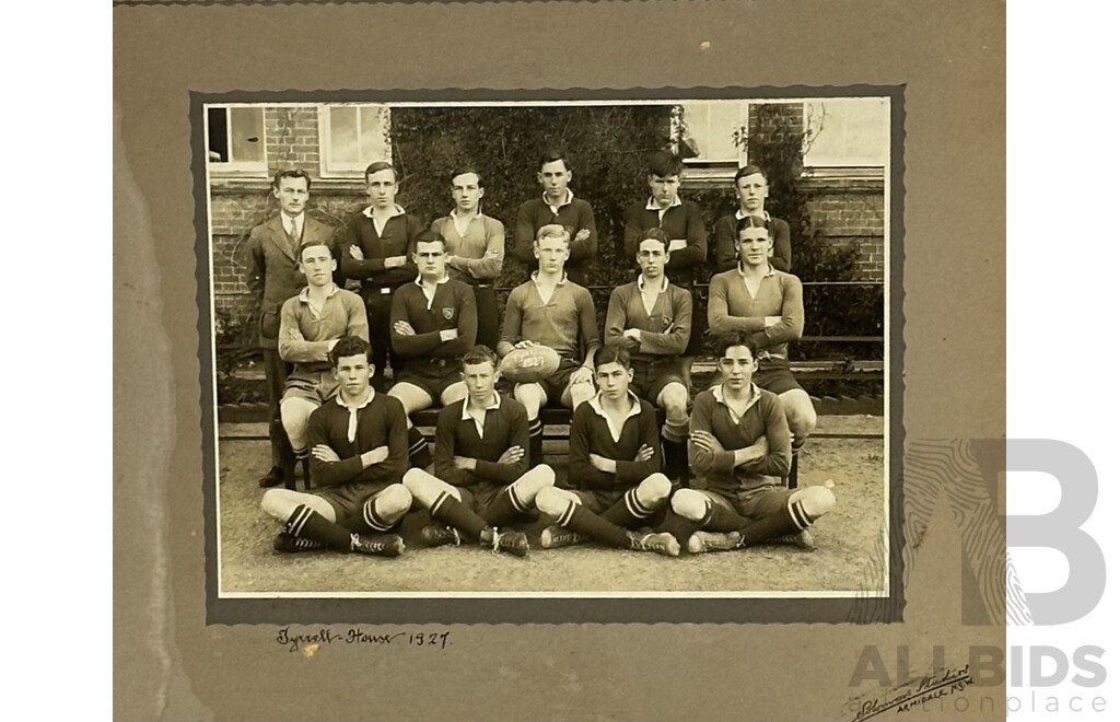 The Armidale School -Tyrell House, Shooting and Cricket Teams, (1927, '28 and '29), Vintage Photographs, Collection of Eight, 27 x 32 cm (frames) (8)