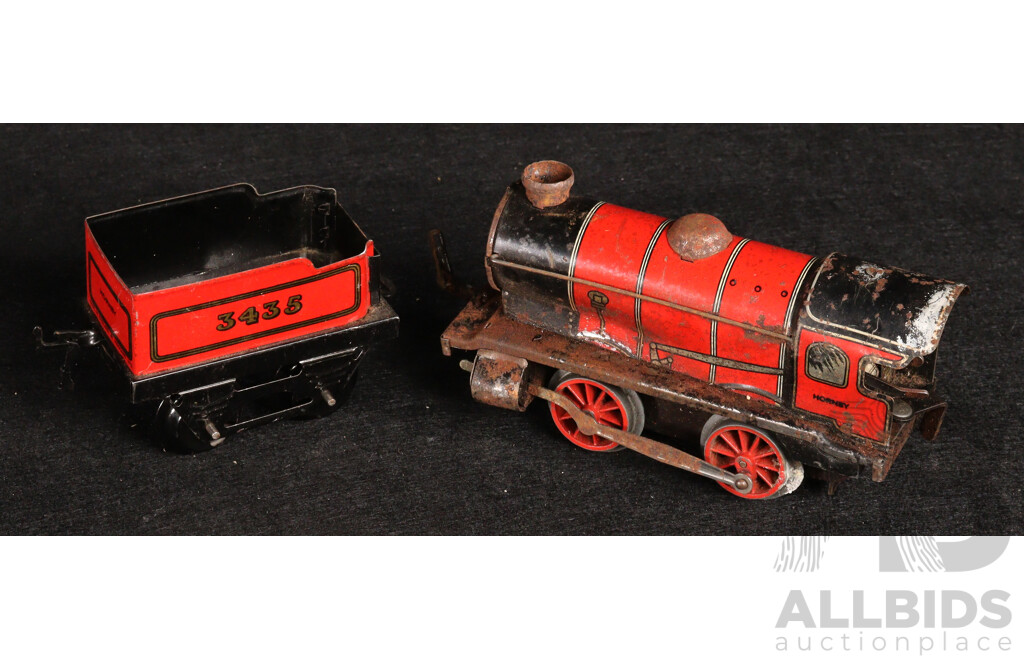 Vintage Hornby O Gauge Clockwork Steam Locomotive 3435