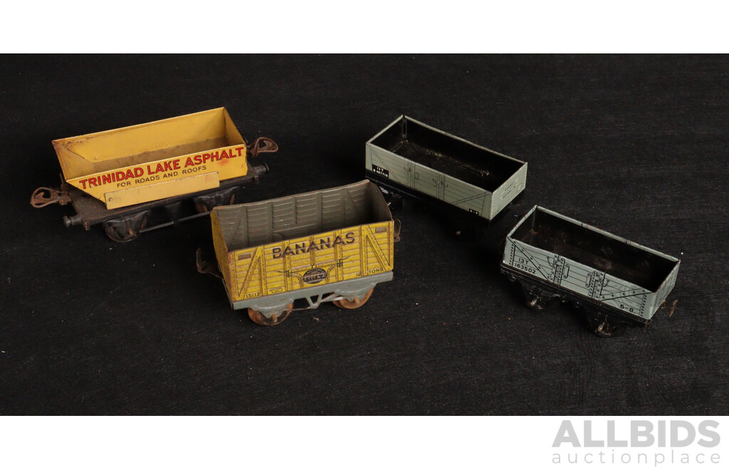 Vintage Hornby O Gauge Freight Rolling Stock Including Trinidad Lake Asphalt, LNE, Bananas