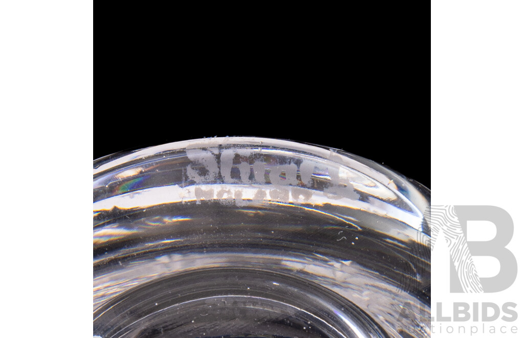Vintage Stuart Crystal Decanter & Stopper with Six Matching Tumblers in Startime Pattern