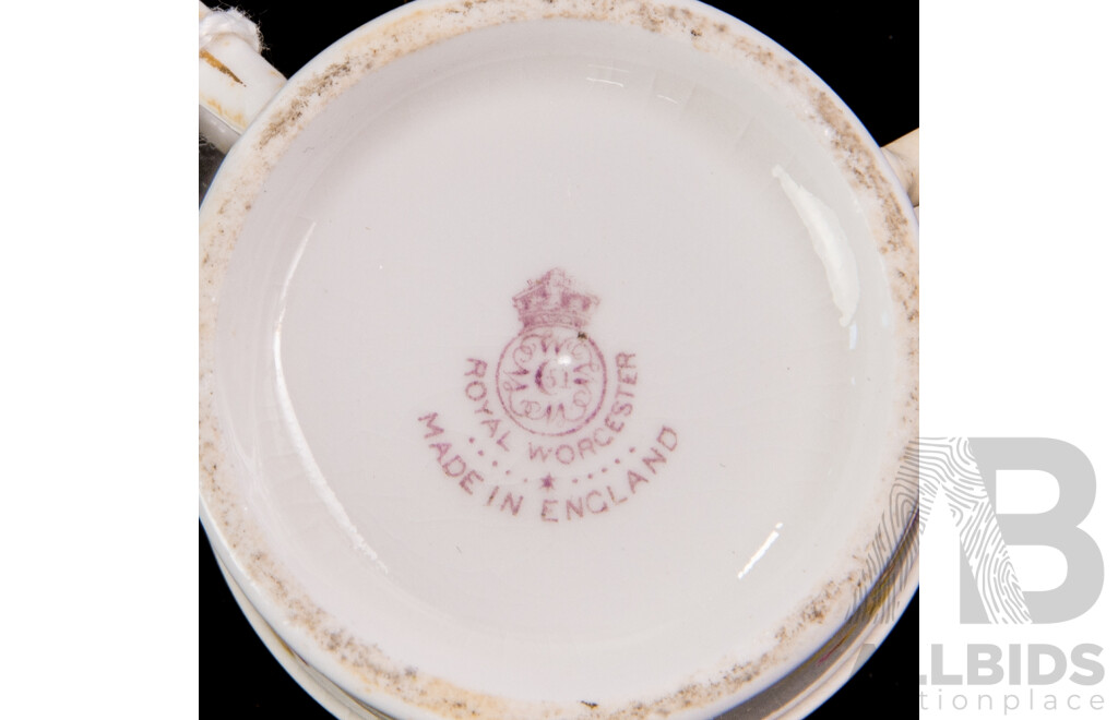 Collection Porcelain Including Two Shelly Dishes, Royal Tara Irish Porcelain Three Cup Candle Holder, Antique Royal Worcester Miniature Loving Cup, Circa 1926 and More