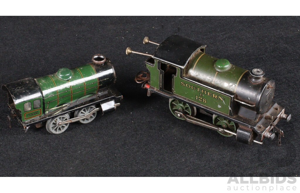 Vintage Hornby O Gauge Clockwork Steam Locomotives and Tenders Including Southern E 126 and 60985