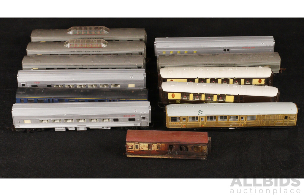 Assortment of HO/OO Scale Passenger Carriages Including Tri-Ang and Lima