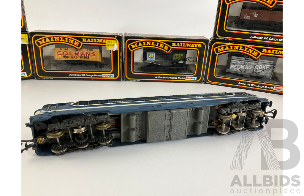 Collection of HO and OO Gauge Rolling Stock Including Jouef SCNF Diesel Locomotive, Mainline Freight Wagons Including Bedwas Coke and Colman's Mustard Works
