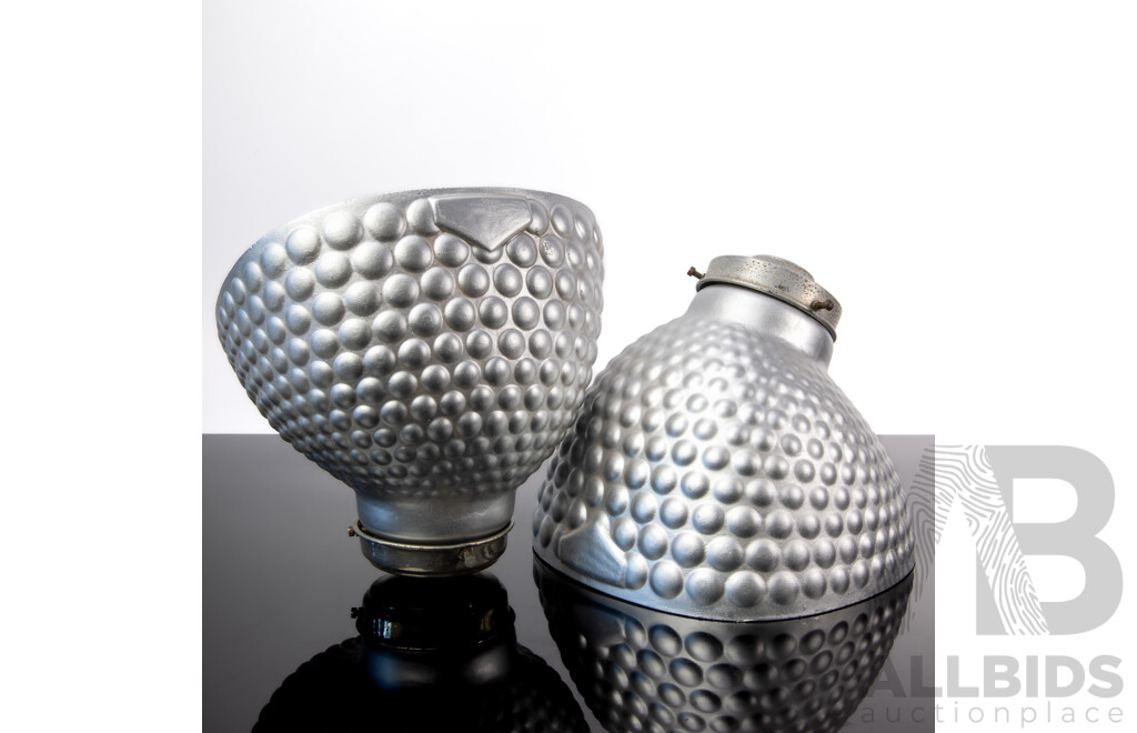 Pair Vintage 1920s American Glass Industrial Shades