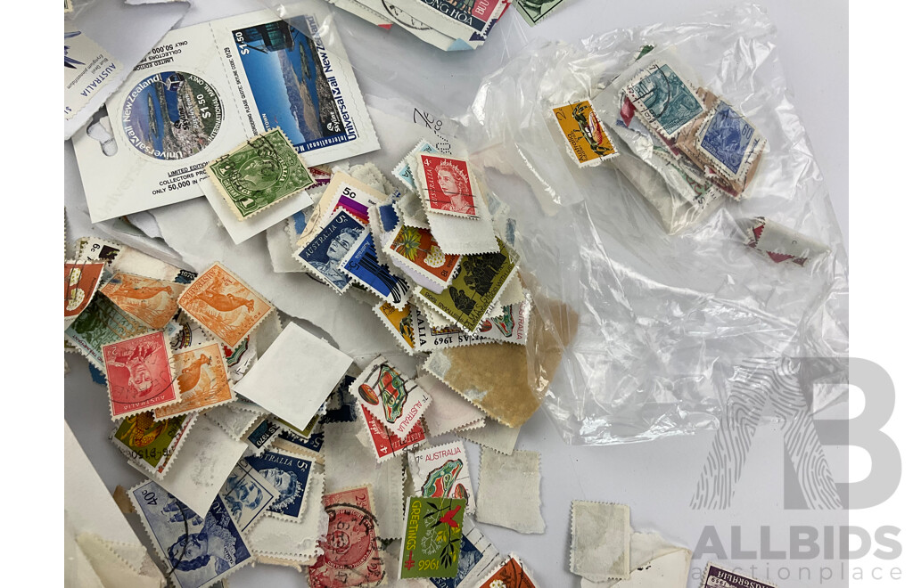 Collection of International Cancelled Stamps Including Australian Predecimal, USA, Mexico, Vietnam, Helvetia and More