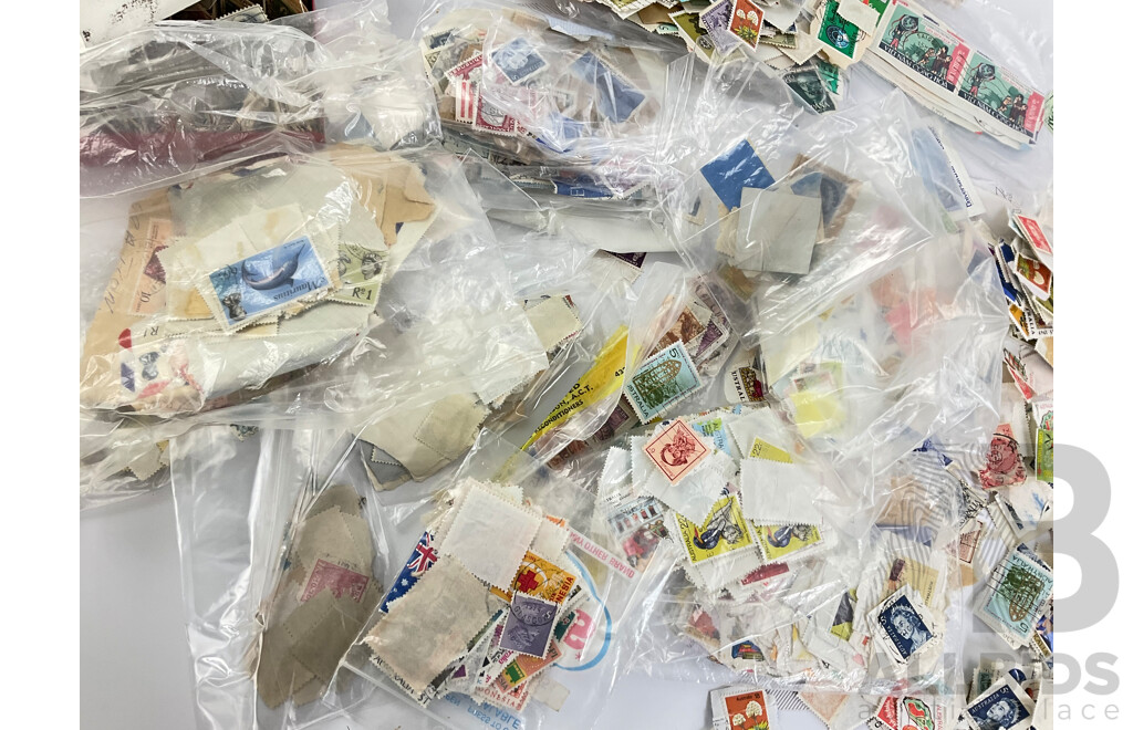 Collection of International Cancelled Stamps Including Australian Predecimal, USA, Mexico, Vietnam, Helvetia and More