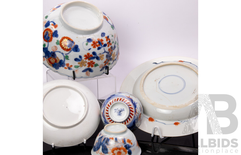 Collection Antique Japanese Porcelain Including Imari and More, Circa Late 1700s