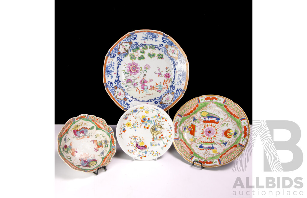 Collection Four Antique Chinese & Japanese Porcelain, Circa Late 1700s