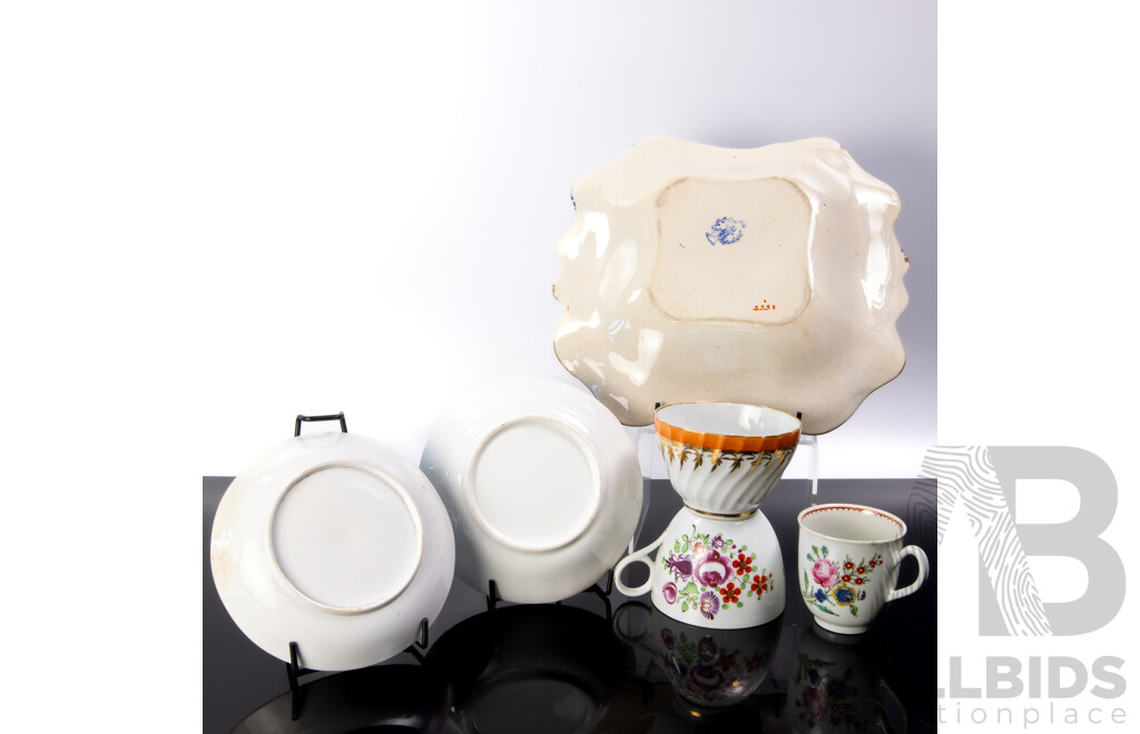 Collection Antique English Porcelain Pieces, Mostly Circa Early 1800s