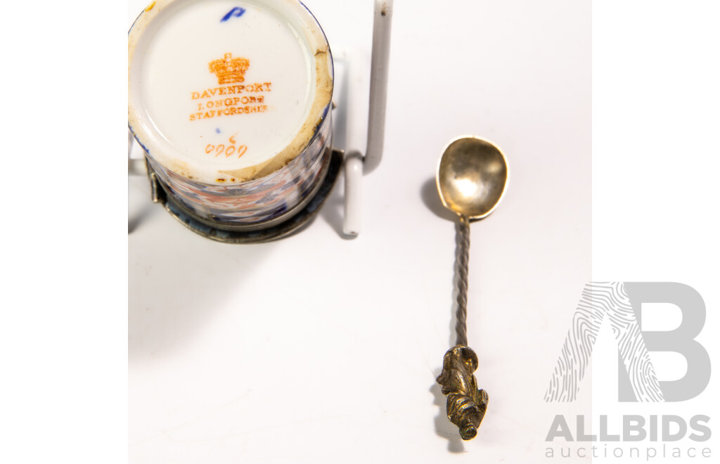 Collection Antique English and Continental Porcelain Pieces, Mostly Circa 1800s, Including Masons 1820 Miniature Imari Jug, Davenport Imari Mustard Pot and More