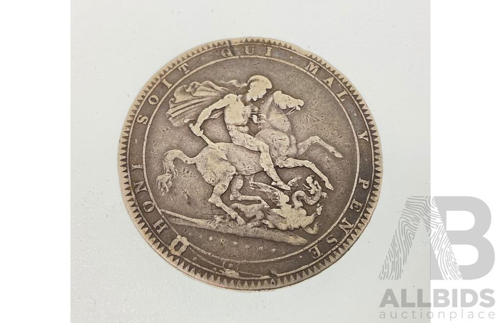 United Kingdom 1819 Silver One Crown Coin, GIII .925
