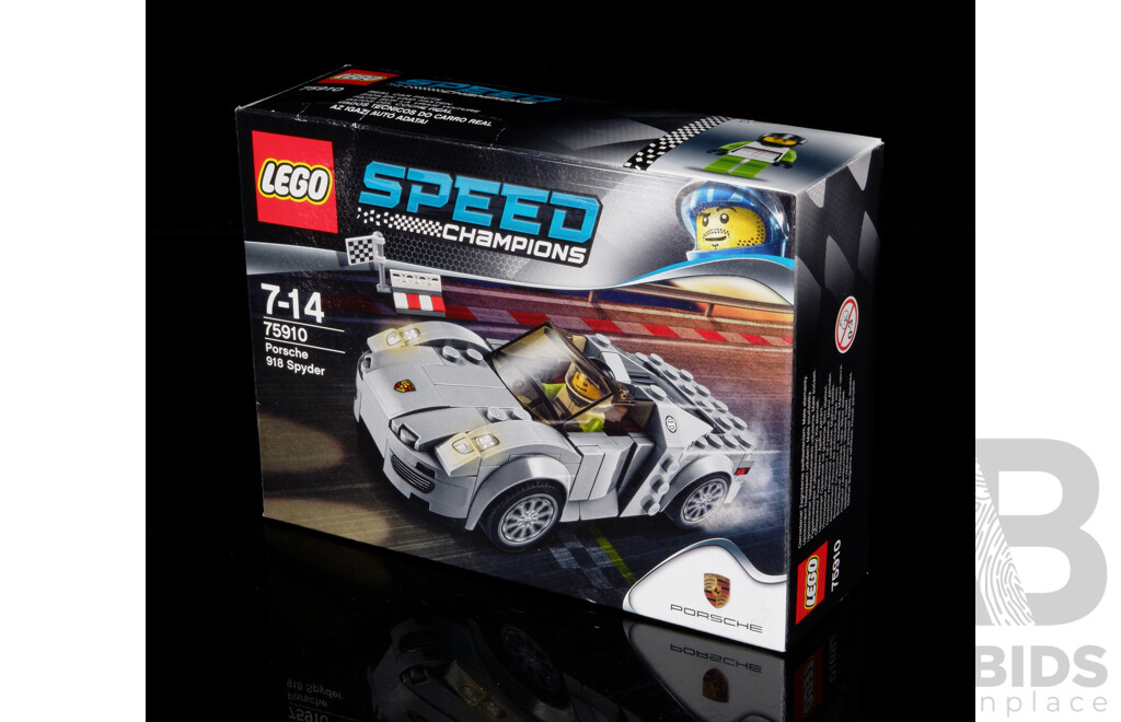 Retired Lego Set,  Speed Champions, Porsche 918 Spyder, 75910, Sealed New in Box