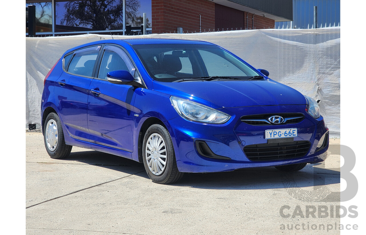 6/2012 Hyundai Accent Active CRDi RB 5d Hatchback Blue 1.6L