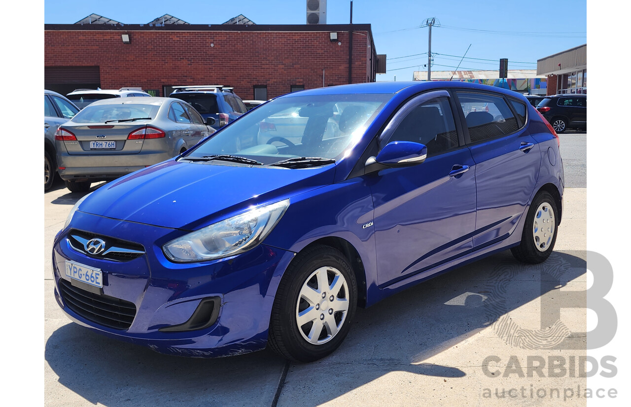 6/2012 Hyundai Accent Active CRDi RB 5d Hatchback Blue 1.6L