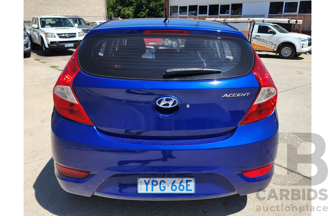 6/2012 Hyundai Accent Active CRDi RB 5d Hatchback Blue 1.6L