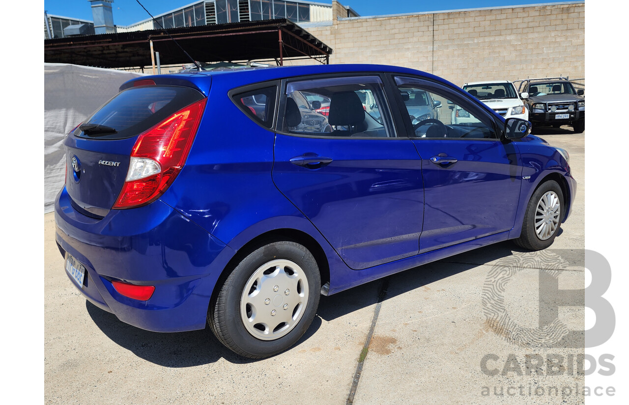 6/2012 Hyundai Accent Active CRDi RB 5d Hatchback Blue 1.6L