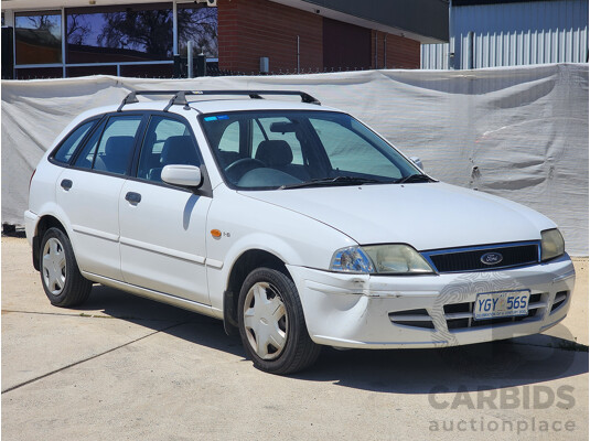 8/2001 Ford Laser LXi KN 5d Hatchback White 1.6L