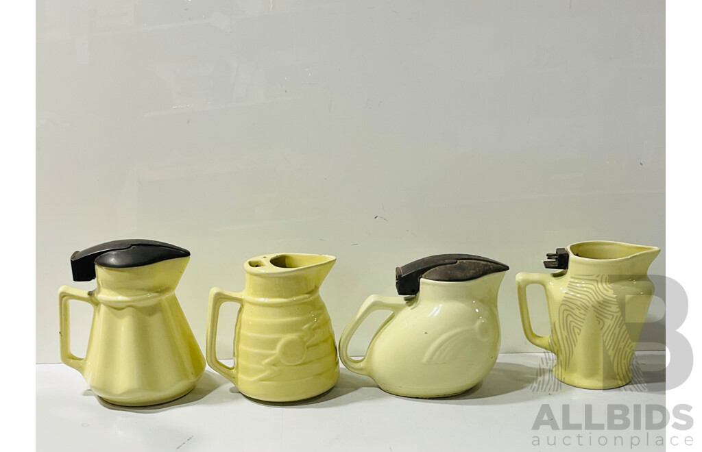 Collection of Four Vintage Electrical Kettles with Interesting Shapes