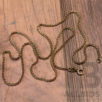 18ct Vintage Herringbone Link Necklace, 50cm, 6.23 Grams