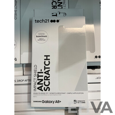 Tech21 Samsung Galaxy A8+ Screen Protectors - Lot of 105 - ORP $3,150.00