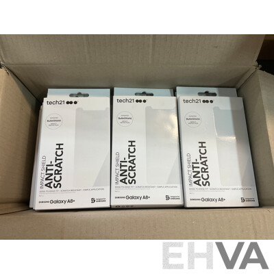 Tech21 Samsung Galaxy A8+ Screen Protectors - Lot of 105 - ORP $3,150.00