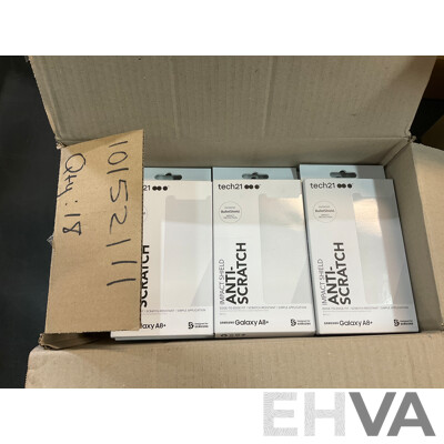 Tech21 Samsung Galaxy A8+ Screen Protectors - Lot of 105 - ORP $3,150.00