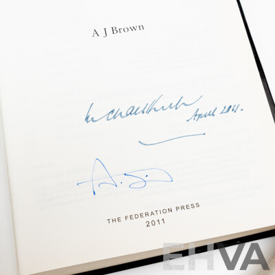 Two First Edition Books, One Signed by the Author and Subject Michael Kirby Paradoxes Principles, AJ Brown and Unsigned Michael Kirby Law Love & Life, Both Hardcover with Dust Jackets