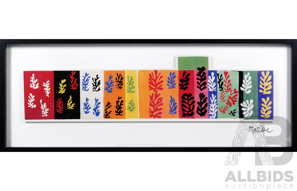 Henri Matisse, (French,1869-1954), Composition (Les Velours), Reproduction Colour Print of Original Papercut Work (1947), 40 x 104 cm