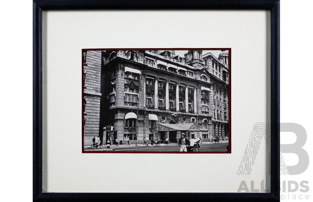 Nice Collection of Five Beautifully Framed Prints of Shanghai - Including The Shangai Club (1930s); The Bund, Shanghai (1920s) and More, 20 x 25 cm (frames) (5)