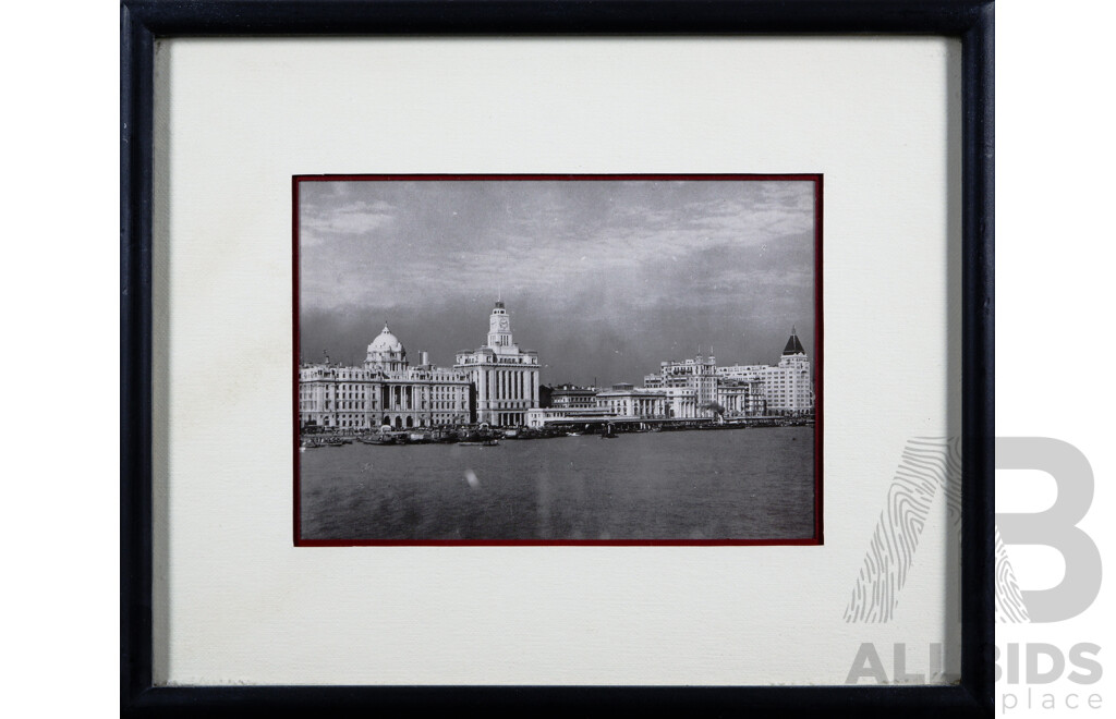 Nice Collection of Five Beautifully Framed Prints of Shanghai - Including The Shangai Club (1930s); The Bund, Shanghai (1920s) and More, 20 x 25 cm (frames) (5)