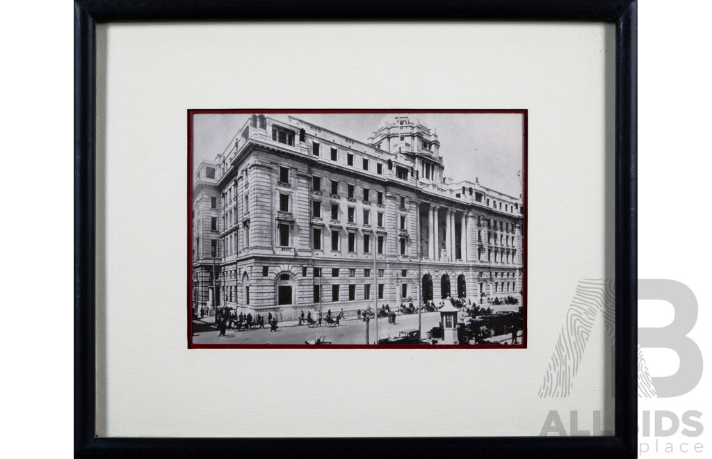 Nice Collection of Five Beautifully Framed Prints of Shanghai - Including The Shangai Club (1930s); The Bund, Shanghai (1920s) and More, 20 x 25 cm (frames) (5)