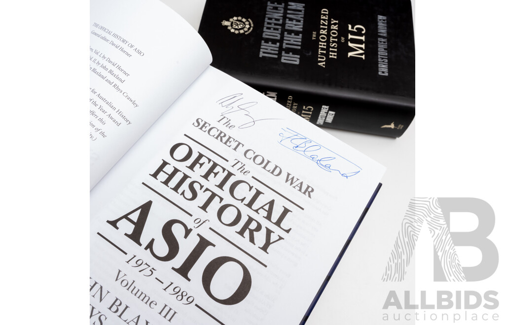 Collection Five First Edition Books with Three Signed the Authors, Regarding Intelligence Organizations, All Hardcovers with Dust Jackets