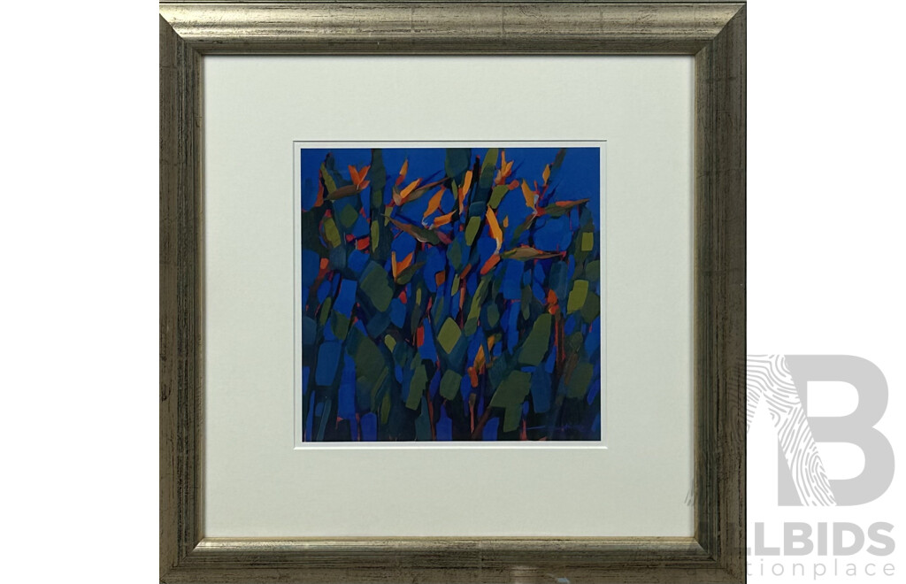 Pair of Vibrant Flower Abstract Colour Prints, 49 x 49 cm (frames) (2)