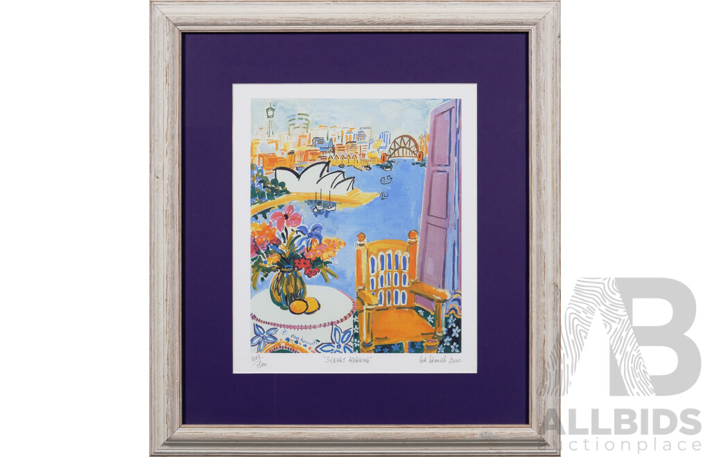 Eva Hannah, (20th Century, Australian, 1942-2021), Sydney Morning, Limited Edition Hand Signed Framed Colour Print, 56 x 51 cm (frame)